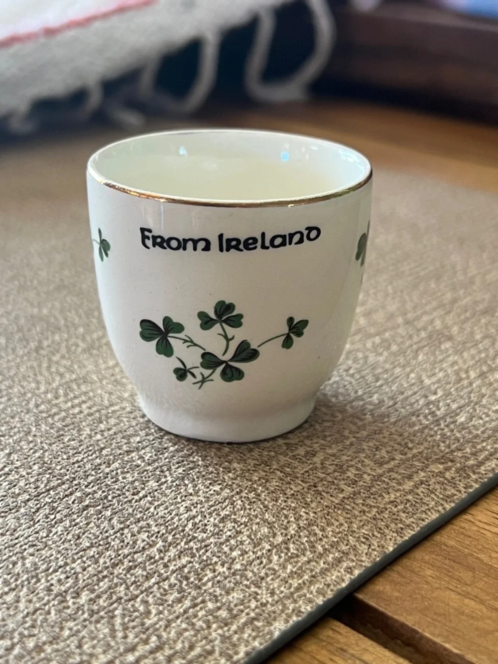 2” Shamrock Espresso cup Carrigaline Pottery